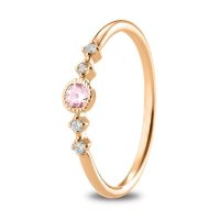 Anillo Aura Oro rosa <br> zafiro rosa y diamantes <br><br>Desde 533€